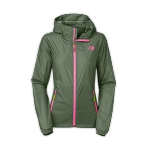 The North Face Green & Pink Lightweight Hood Windbreaker Jacket Women’s Size S